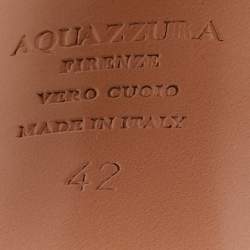 مملوكة مسبقًا صندل أكوازورا منصة جلدية بتأثير الثعبان الذهبي بحزام عند الكاحل مقاس 36