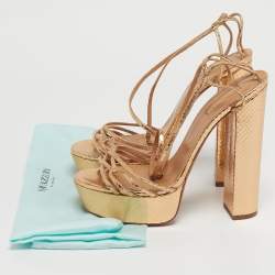 مملوكة مسبقًا صندل أكوازورا أوستن بلاتو سوييدي أسود منصة مقاس 37