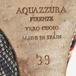 Pre Owned Aquazzura Size 39 Navy Blue Suede Wedge Pumps