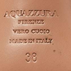 Pre Owned صندل أكوازورا كريستال مزين جلد ذهبي مقاس 38