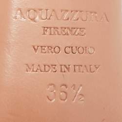 Pre Owned Aquazzura Wild Thing Size 36.5 Grey Leather Embellishment Ankle Strap Sandals