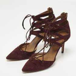 مملوكة مسبقًا حذاء كعب عالي أكوازورا بيلجرافيا شامواه بورجوندي مقاس 41