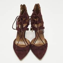 مملوكة مسبقًا حذاء كعب عالي أكوازورا بيلجرافيا شامواه بورجوندي مقاس 41