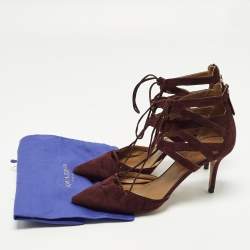 مملوكة مسبقًا حذاء كعب عالي أكوازورا بيلجرافيا شامواه بورجوندي مقاس 41