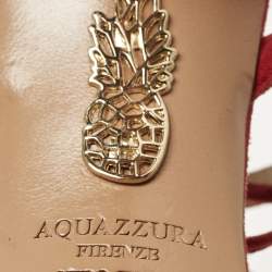 Pre Owned صندل أكوازورا وايلد ثينغ سويدي أحمر بشراشيب حزام للكاحل مقاس 39