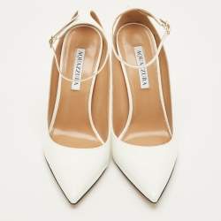 مملوكة مسبقًا حذاء كعب عالي أكوازورا جلد لامع أسود لوف أفيير مقاس 36.5