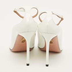 مملوكة مسبقًا حذاء كعب عالي أكوازورا جلد لامع أسود لوف أفيير مقاس 36.5