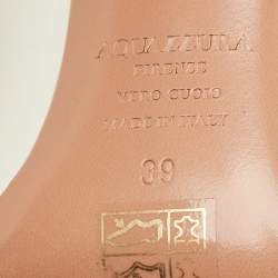 مملوكة مسبقًا حذاء كعب عالي أكوازورا جلد لامع أسود لوف أفيير مقاس 36.5