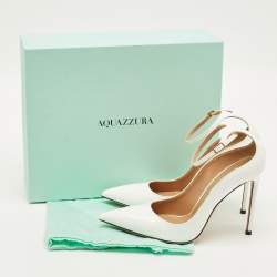 مملوكة مسبقًا حذاء كعب عالي أكوازورا جلد لامع أسود لوف أفيير مقاس 36.5