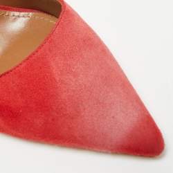 مملوكة مسبقًا Aquazzura Firenze Size 38.5 Red Patent Leather and Suede Pumps