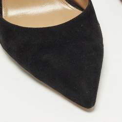 مملوكة مسبقًا Aquazzura Bow Tie Size 40.5 Black Suede Pointed Toe Pumps