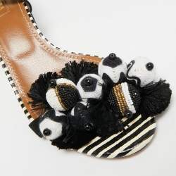 مملوكة مسبقًا صندل أكوازورا برادايس سويدي وردي تروبيكانا بشراشيب خرز حزام كاحل 39