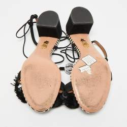 مملوكة مسبقًا صندل أكوازورا برادايس سويدي وردي تروبيكانا بشراشيب خرز حزام كاحل 39