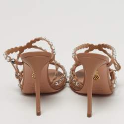 مملوكة مسبقًا Aquazzura Tequila Size 36 Beige Leather Ankle Strap Sandals