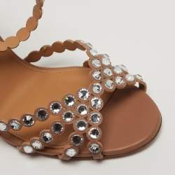 مملوكة مسبقًا Aquazzura Tequila Size 36 Beige Leather Ankle Strap Sandals