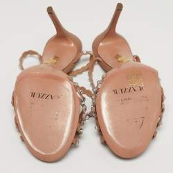 مملوكة مسبقًا Aquazzura Tequila Size 36 Beige Leather Ankle Strap Sandals