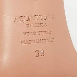 Pre Owned Aquazzura Tequila Size 39 Transparent/Gold PVC and Leather Ankle Strap Sandals