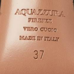 Pre Owned Aquazzura Crystal Crush Size 37 Black Mesh and Satin Pumps