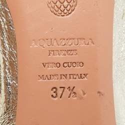 Pre Owned حذاء فلات باليه أكوازورا "صني ستار" بحزام كاحل جلد فضي معدني مقاس 37.5