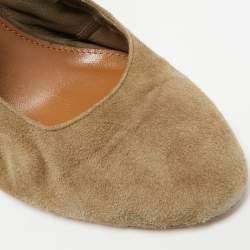 Pre Owned حذاء بوتيز للكاحل أكوازورا شامواه أخضر زيتوني مقاس 37.5