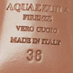 Pre Owned Aquazzura Wild Thing Size 38 Blue Fringe Suede Tassel Ankle Wrap Sandals