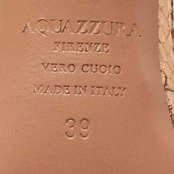 Pre Owned Aquazzura Night Size 39 Metallic Snakeskin Embossed Leather Pumps