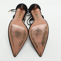 Pre Owned حذاء كعب عالي أكوازورا ماتيلد سويدي أسود مقاس 41