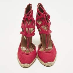 Pre Owned صندل فلات إسبادريل أكوازورا أربطة بلغرافيا سويدي وقماش مغزول متعدد الألوان مقاس 37.5