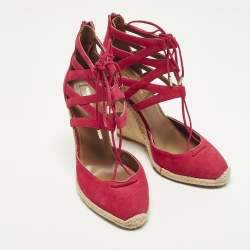 Pre Owned صندل فلات إسبادريل أكوازورا أربطة بلغرافيا سويدي وقماش مغزول متعدد الألوان مقاس 37.5