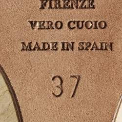 Pre Owned صندل فلات إسبادريل أكوازورا أربطة بلغ رافيا سويدي وقماش مغزول متعدد الألوان مقاس 37.5