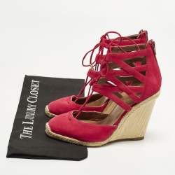 Pre Owned صندل فلات إسبادريل أكوازورا أربطة بلغرافيا سويدي وقماش مغزول متعدد الألوان مقاس 37.5