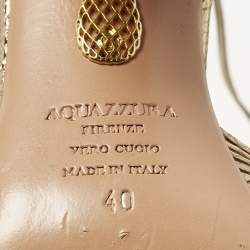 Pre Owned صندل أكوازورا وايلد راشان فرو وسويدي عنابي مقدمة مفتوحة بسيور كاحل مقاس 38.5