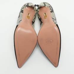 Pre Owned حذاء كعب عالي أكوازورا جلد سويدي ونقشة بايثون متعددة الألوان مقاس 38