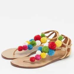 مملوكة مسبقًا صندل سلايد أكوازورا تروبيكانا برم بوم مقاس 36 رافيا بيج