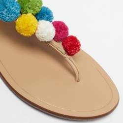 مملوكة مسبقًا صندل سلايد أكوازورا تروبيكانا برم بوم مقاس 36 رافيا بيج