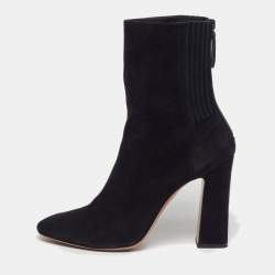 Pre Owned Aquazzura Brooklyn Size 41 Black Suede Ankle Length Boots