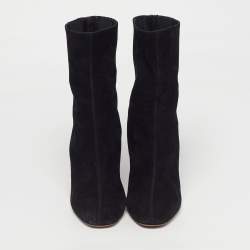 Pre Owned Aquazzura Brooklyn Size 41 Black Suede Ankle Length Boots