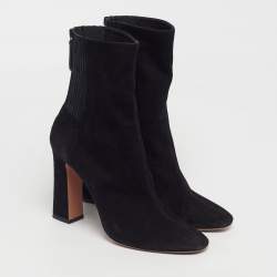 Pre Owned Aquazzura Brooklyn Size 41 Black Suede Ankle Length Boots