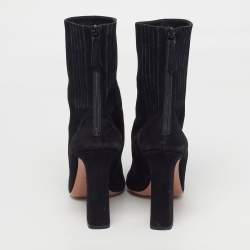 Pre Owned Aquazzura Brooklyn Size 41 Black Suede Ankle Length Boots