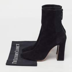 Pre Owned Aquazzura Brooklyn Size 41 Black Suede Ankle Length Boots