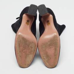 Pre Owned Aquazzura Brooklyn Size 41 Black Suede Ankle Length Boots