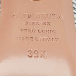 Pre Owned Aquazzura Rendez Vous Size 39.5 Black/Silver Leather and Suede Mules