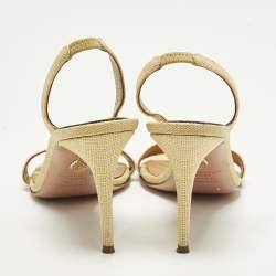 Pre Owned Aquazzura So Nude Size 36 Beige Raffia Slingback Sandals