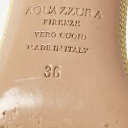 Pre Owned Aquazzura So Nude Size 36 Beige Raffia Slingback Sandals