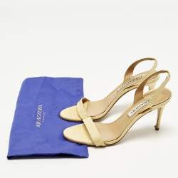 Pre Owned Aquazzura So Nude Size 36 Beige Raffia Slingback Sandals