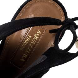 مملوكة مسبقًا صندل أكوازورا قصة سيكسي ثيغ سويدي أسود مقاس 39.5