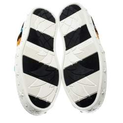 Pre Owned Aquazzura Multicolor Velvet Slip on Sneakers Size 37.5