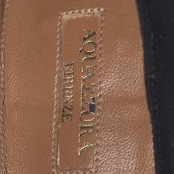 Pre Owned حذاء فلات باليه أكوازورا زخرفة باندورا سويدي أسود مقاس 40