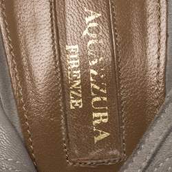 Pre Owned صندل أكوازروا سويدي رصاصي بحزام للكاحل مقدمة مفتوحة مقاس 38