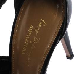 Pre Owned صندل أكوازورا هيرو سويدي وجلد أسود مقاس 37